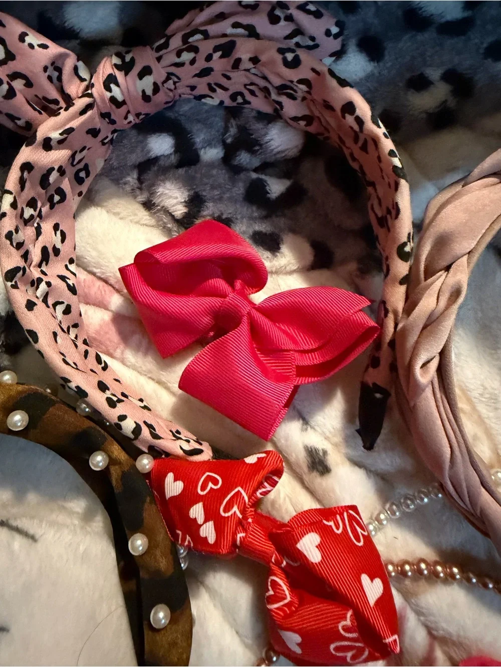 Assorted Pink Bow & Headband Set